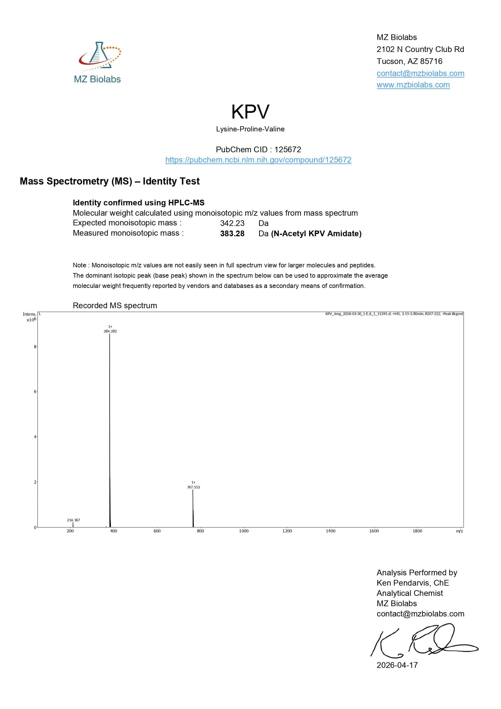 Mass Spectrometry - KPV Mass Spectrometry - KPV